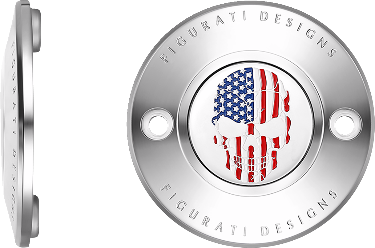 Figurati Designs Skull American Flag Timing Points Cover for 2017-2023 Harley M8