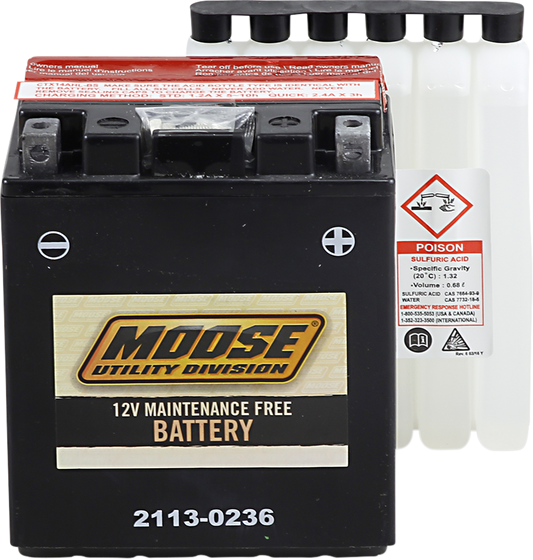 Moose YTX14AHL-BS Maintenance Free Battery for 98-15 Arctic Cat 250 300 4x4