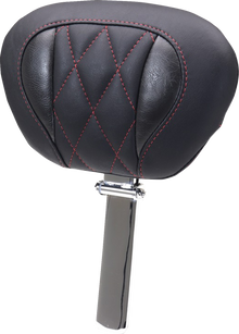 Mustang Deluxe Tour Red Diamond Driver Backrest for 2023-2026 Harley Touring