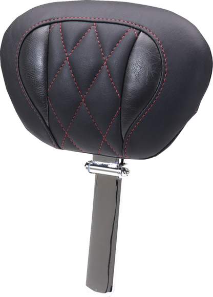 Mustang Deluxe Tour Red Diamond Driver Backrest for 2023-2026 Harley Touring