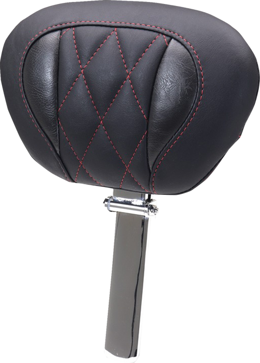Mustang Deluxe Tour Red Diamond Driver Backrest for 2023-2026 Harley Touring