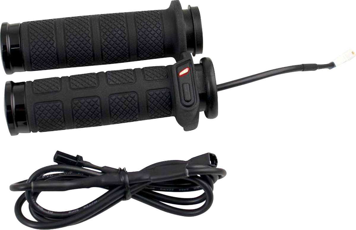 Koso Titan II Black 1" TBW Handlebar Grips for 2008-2025 Harley Touring Softail