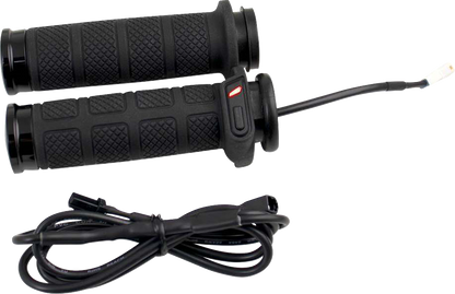 Koso Titan II Black 1" TBW Handlebar Grips for 2008-2025 Harley Touring Softail