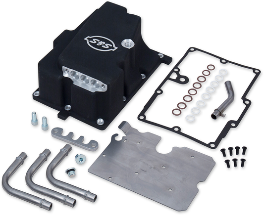 S&S Cycle Black Engine Oil Crankcase Supply Line Install Kit for Harley Dyna