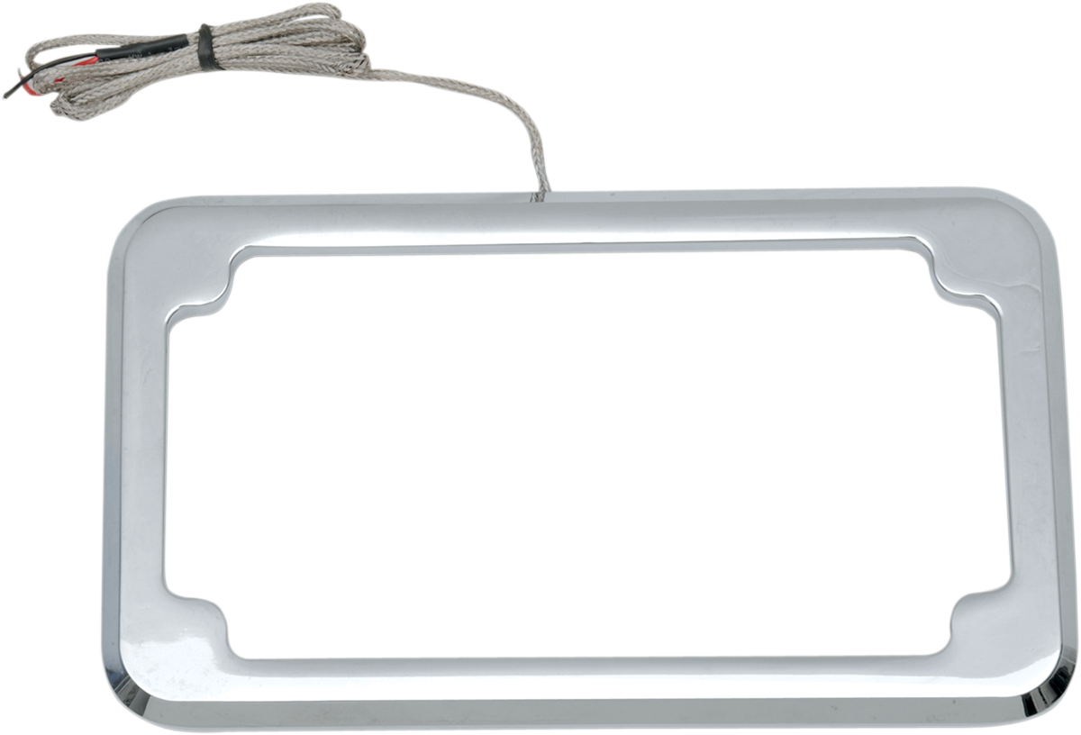 Cycle Visions Chrome Flat Rear Lighted License Plate Frame fits Harley