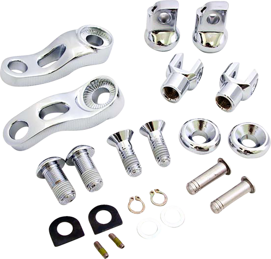 Drag Specialties Chrome Adjustable Passenger Foot Peg Mounts for Harley Davidson