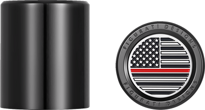 Figurati Red Line USA Flag Short Magnetic Docking Hardware Covers for Harley