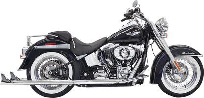 Bassani Chrome 36" True Dual Fishtail Exhaust 2007-2017 Harley Softail Models