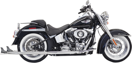 Bassani Chrome 36" True Dual Fishtail Exhaust 2007-2017 Harley Softail Models