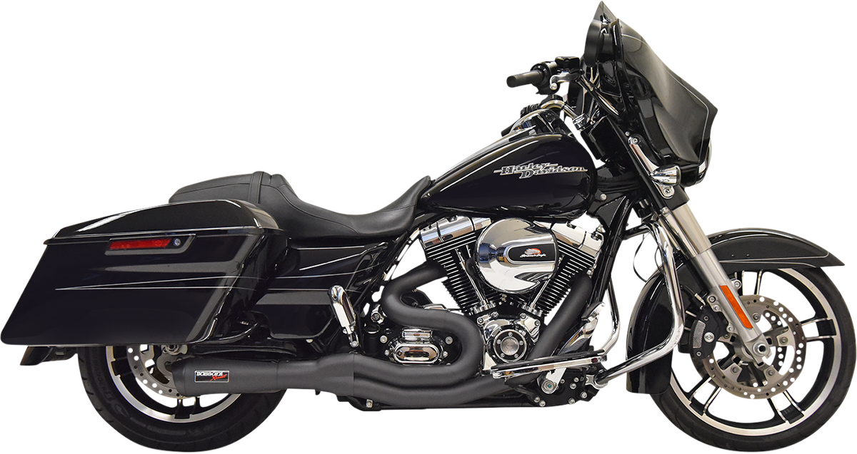 Bassani Black 2:1 Mid-Length Exhaust System 2007-2016 Harley Touring FLHX 1F62B