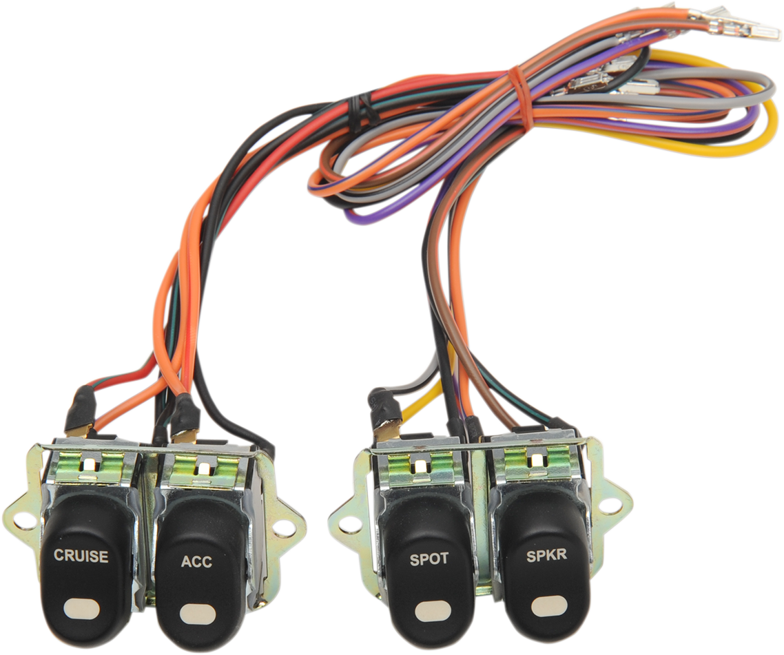 Drag Specialties Rocker Inner Fairing Cap Switch Kit fits 1996-13 Harley Touring