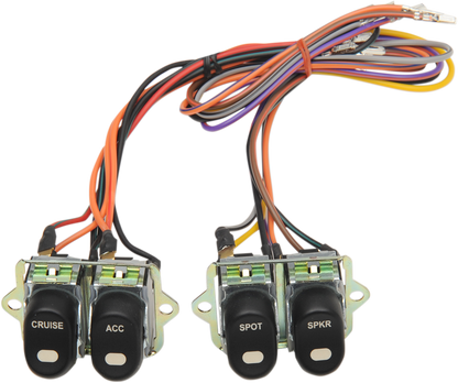 Drag Specialties Rocker Inner Fairing Cap Switch Kit fits 1996-13 Harley Touring