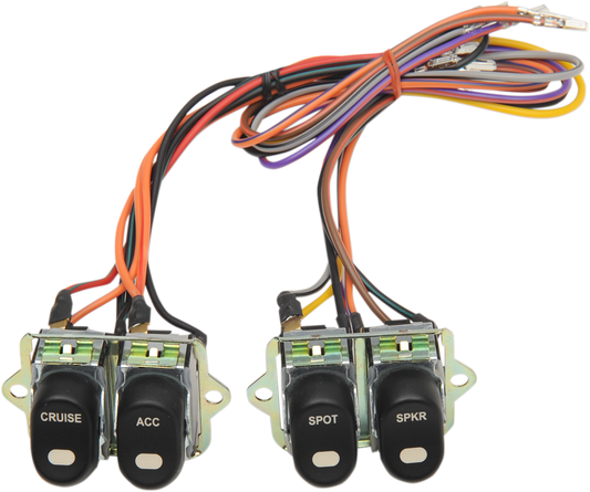 Drag Specialties Rocker Inner Fairing Cap Switch Kit fits 1996-13 Harley Touring