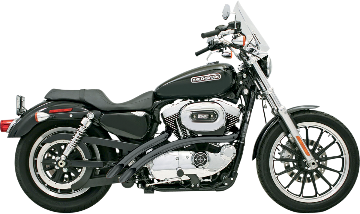 Bassani Black Radial Sweeper Exhaust System for 07-13 Harley Sportster 883 1200