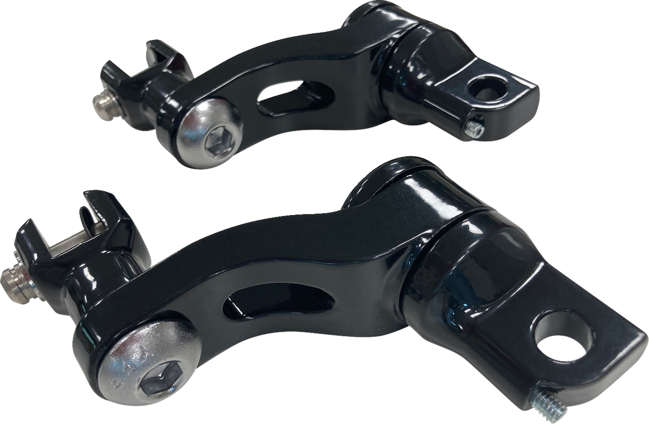 Drag Specialties Black Adjustable Passenger Foot Peg Mounts for Harley Davidson
