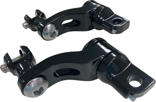 Drag Specialties Black Adjustable Passenger Foot Peg Mounts for Harley Davidson