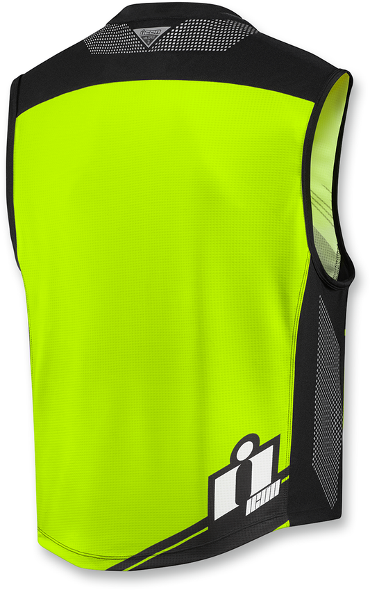Icon Mens Yellow Mil Spec 2 Reflective Textile Motorcycle Riding Street Vest
