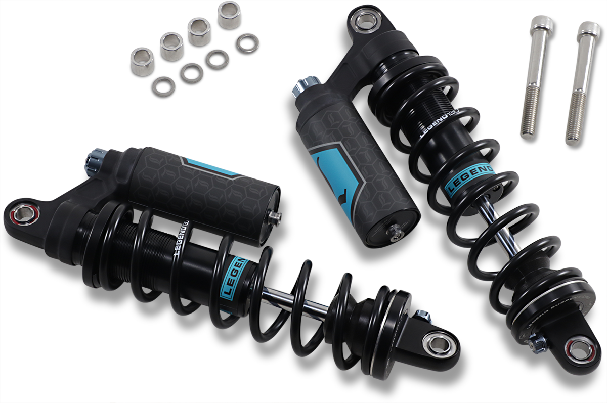 Legend Black Revo ARC 14" Standard Rear Shocks 1999-2017 Harley Dyna CVO FXDL