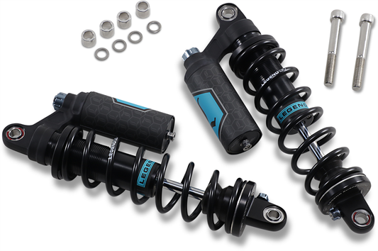 Legend Black Revo ARC 14" Standard Rear Shocks 1999-2017 Harley Dyna CVO FXDL