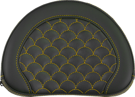 Saddlemen Contour Gold Dragon Scale Stitch Sissy Bar Backrest Pad for Harley