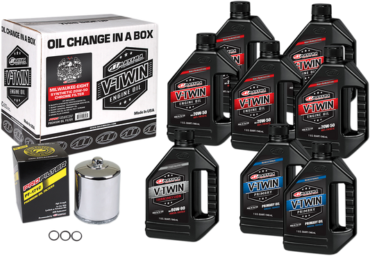 Maxima M8 Oil Change Kit & Chrome Filter 2017-2021 Harley Touring Softail Models