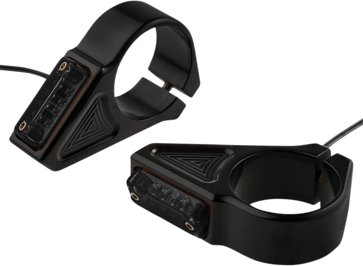 Joker Machine Black Front 41mm Fork Turn Signals 1984-2006 Harley Softail Models