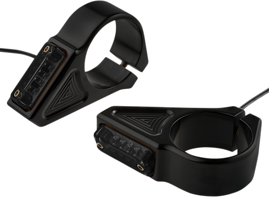 Joker Machine Black Front 41mm Fork Turn Signals 1984-2006 Harley Softail Models