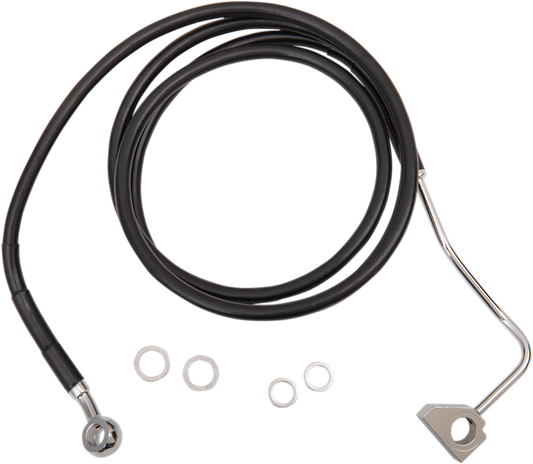 Drag Specialties Black Vinyl Standard +4 ABS Brake Line 2014-2022 Harley Touring