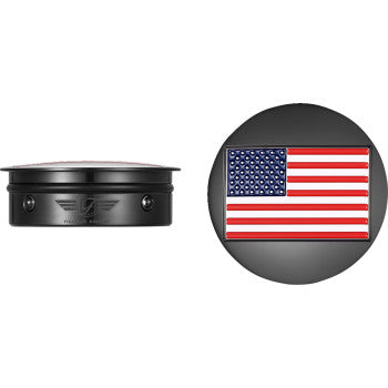 Figurati Designs American Flag Black Swingarm Covers for 1980-2025 Harley