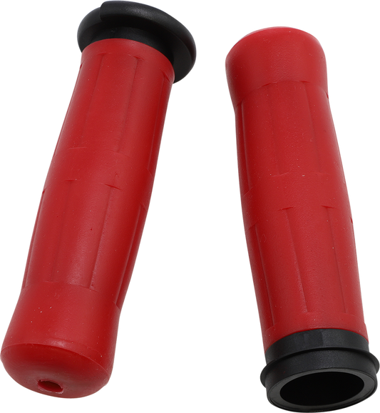 Avon Old School Red TBW 1" Motorcycle Handlebar Grips 2008-2024 Harley Touring