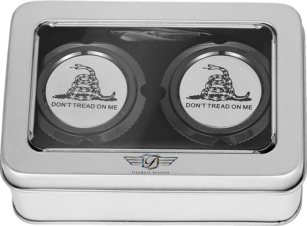 Figurati Designs Don't Tread Front Axle Nut Black Covers for 2002-2022 Harley