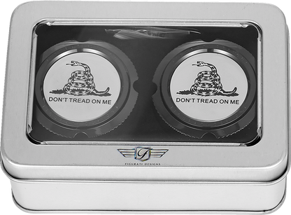 Figurati Designs Don't Tread Front Axle Nut Black Covers for 2002-2022 Harley