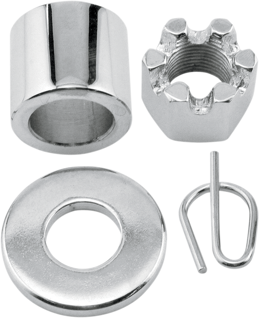 Colony Motorcycle Front Axle Spacer Nut Kit for 2000-2006 Harley Softail FXSTS