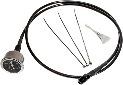 Feuling Black Handlebar Oil Pressure Gauge Kit for 2017-2023 Harley Touring M8