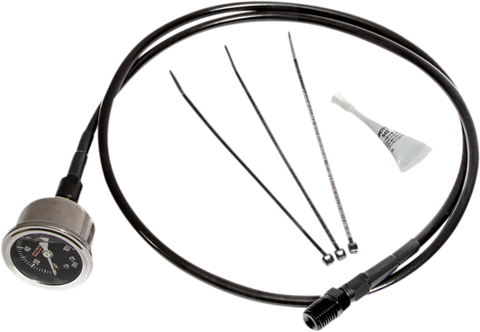 Feuling Black Handlebar Oil Pressure Gauge Kit for 2017-2023 Harley Touring M8