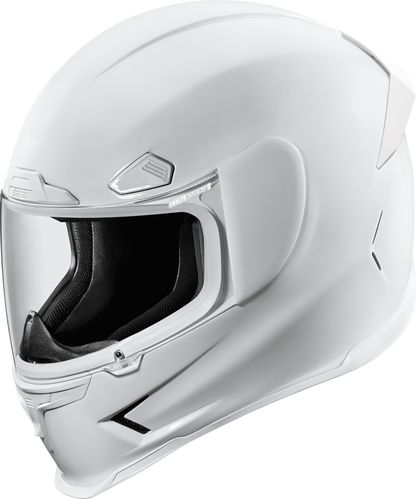 Icon Airframe Solid Gloss White Full Face Unisex Adult Street Motorcycle Helmet