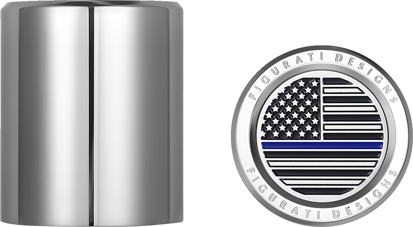 Figurati Blue Line USA Flag Short Magnetic Docking Hardware Covers for Harley