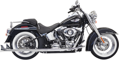 Bassani Chrome True Dual 33" Fishtail Full Exhaust 2007-17 Harley Softail FLSTNI