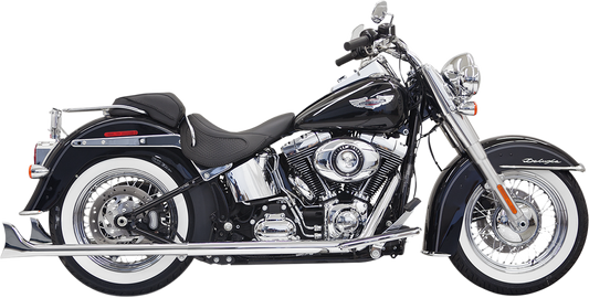 Bassani Chrome True Dual 33" Fishtail Full Exhaust 2007-17 Harley Softail FLSTNI
