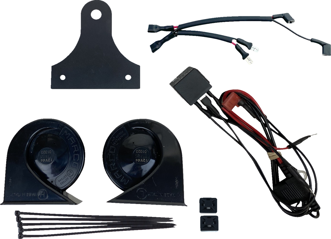 Custom Dynamics Black Universal 12 VDC Electromagnetic 109db Dual Horn Kit