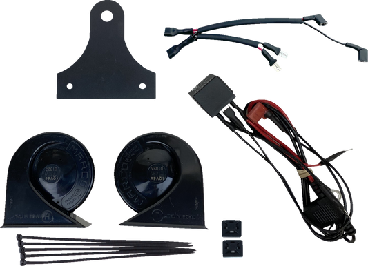 Custom Dynamics Black Universal 12 VDC Electromagnetic 109db Dual Horn Kit