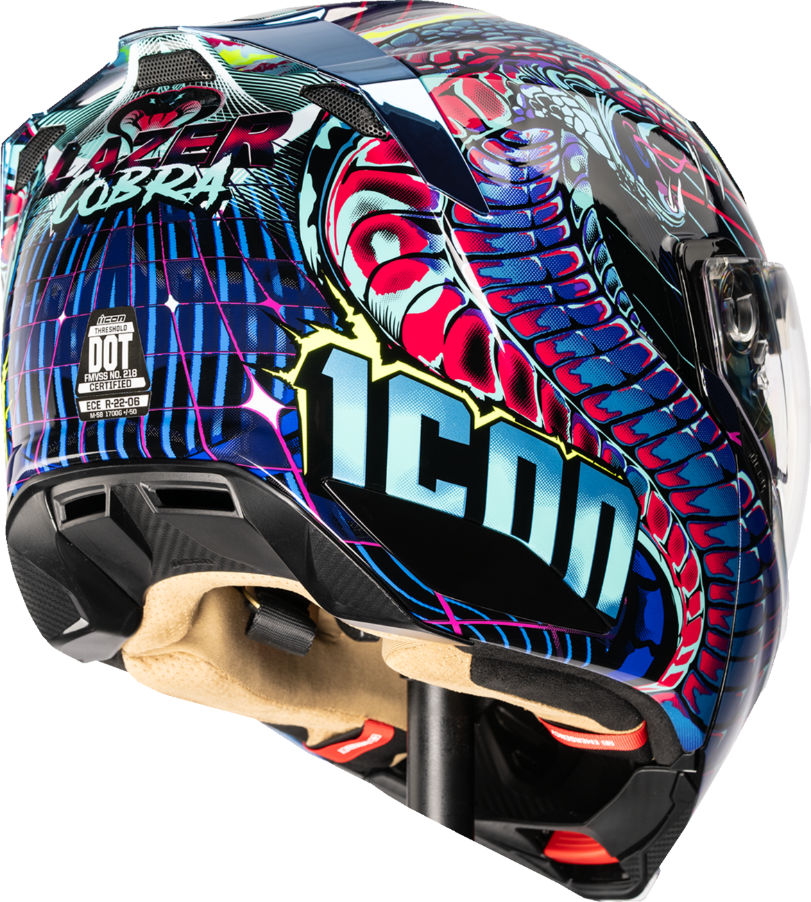 Icon Threshold Synthwave Lazer Cobra Modular Full Face Adult Motorcycle Helmet