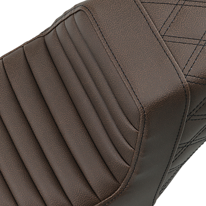 Saddlemen Step-Up Brown Front Tuck-N-Roll Seat fits 2004-2022 Harley Sportster
