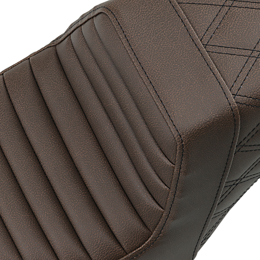 Saddlemen Step-Up Brown Front Tuck-N-Roll Seat fits 2004-2022 Harley Sportster