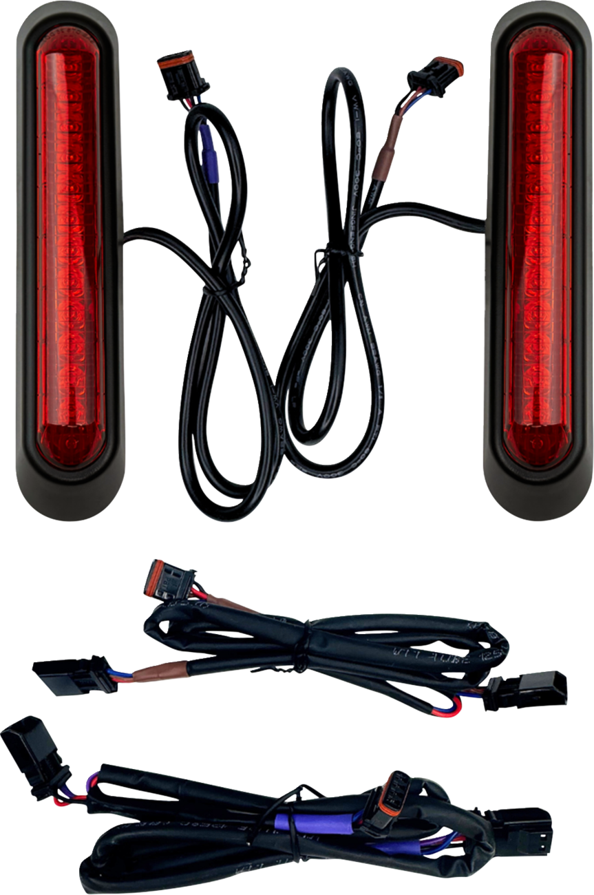 Custom Dynamics Low Profile Red Saddlebag Lights for 2022-26 Harley Low Rider ST