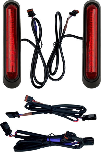 Custom Dynamics Low Profile Red Saddlebag Lights for 2022-26 Harley Low Rider ST