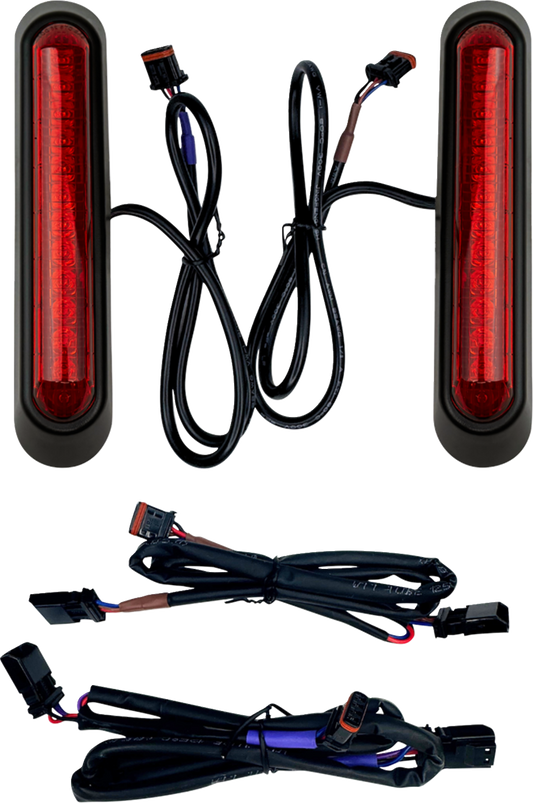 Custom Dynamics Low Profile Red Saddlebag Lights for 2022-26 Harley Low Rider ST