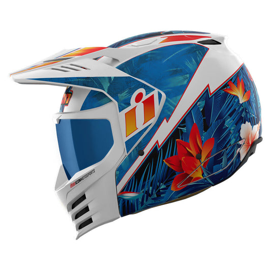 Icon Elsinore Kaonohi Blue Unisex Adult Modular Motorcycle Race Street Helmet