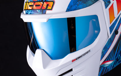 Icon Elsinore Kaonohi Blue Unisex Adult Modular Motorcycle Race Street Helmet