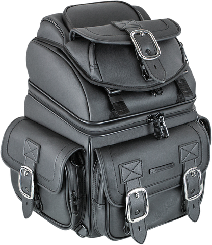 Saddlemen BR1800D Black Rear Motorcycle Sissy Bar Bag Luggage fits Harley